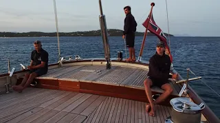 Royal Huisman BORKUMRIFF IV Classic schooner / Video by Tom Nitsch