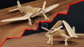 como hacer F4U Corsair de  alas desplegables con motor hecho de palitos