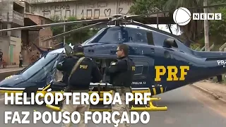 Helicóptero da PRF faz pouso forçado durante resgate em Belo Horizonte