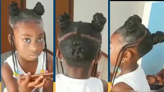 Quick & Easy bantu knots on kids | Girls with extension