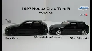 *VARIATION ALERT* 1997 Honda Civic Type R 1/32 Diecast (JDM Tuners) By Jada Toys Pull Back