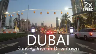 4K Sunset Drive under Dubai Skyscrapers#1: E66 to Shiekh Mohammed Bin Rashid Blvd [UAE Drive#3-4]