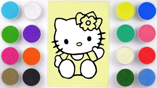 Sand painting coloring & drawing Hello Kitty