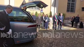 Gianni Minà, l'arrivo del feretro alla camera ardente in Campidoglio