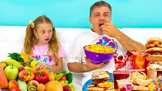 Nastya and dad buy healthy food for children and the whole family Kids Cartoon | Funny Cartoon |