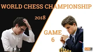 2018 World Chess Championship: Game 6: Magnus Carlsen vs Fabiano Caruana