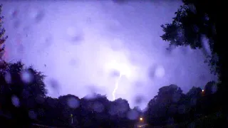 Strong Storm with INTENSE Lightning! - 7-28-2020 (WeatherCase #1) - Lightning hits tree!!!