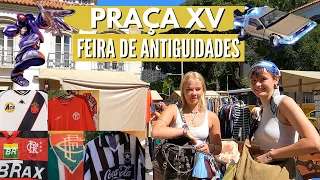 FEIRA DE ANTIGUIDADES DA PRAÇA XV: Andando no CENTRO do Rio de Janeiro - RJ