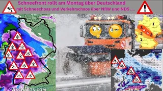 Unwetterwarnung für Montag wegen Ergiebige Schneefälle & Schneechaos! Wettervorhersage 25.11.23