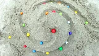 Marble run outdoors ☆ Healing time with rolling balls and sounds of nature Part 1