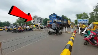 Idiot on Railway Track Hit by Aggressive Inter City Express Local Train at Indian Railways Railgate