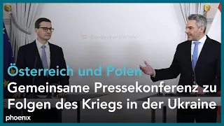 Zum Ukraine-Krieg: Österreichs Bundeskanzler Nehammer und polnischer Premierminister Morawiecki