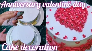 Heart shape cake decoration | Anniversary and Valentine's Day cake #cake #anniversary #Valentine's