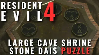 Resident Evil 4 Remake - Large Cave Shrine Stone Dais puzzle