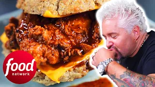 “DYNAMITE!” Guy Is Amazed By Beach Bar’s Honey-Butter Chicken Biscuit | Diners, Drive-Ins & Dives