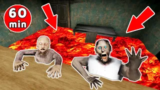 Granny vs *floor is lava* vs Grandpa - funny horror animation (181-200 series in a row)