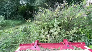 Hard to believe Ventrac 4500Y diesel with tough cut mowing a trail and small field with ease.￼