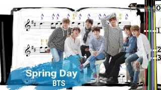 Spring Day | BTS | 방탄소년단 | Violin SHEET MUSIC [With Fingerings] [Level 5]