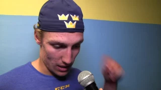 David Gustafsson (SWE) after 4:2 win against Switzerland