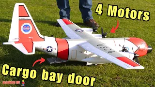 FLIES LIKE A TRAINER ! 1.6m AVIOS C-130 V2 US Coast Guard Scale Turboprop w/Retracts & Flaps EPO