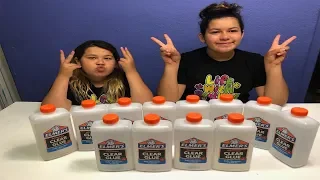 GIANT 3 COLORS OF GLUE SLIME CHALLENGE - MYSTERY EDITION