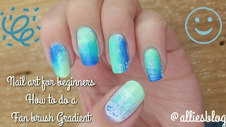 Nail art for beginners | How to do a Fan brush Gradient