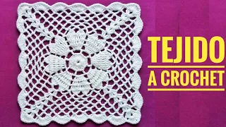 Cómo Tejer Cuadrado a Crochet/Carpeta a Ganchillo/How to Crochet Granny square/Cuadrado a Crochet