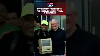 Tim Cook Stunned As Fan Brings Vintage Macintosh At Apple Store Launch In Mumbai #shorts