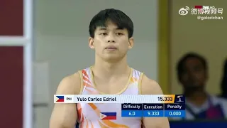 Carlos Yulo VAULT Finals 🇵🇭🥈15.066 World Cup Gymnastics Doha 2024