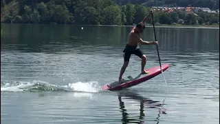 Flatwater SUP Foil Start - slow motion.