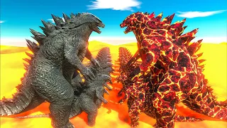 Dark Godzilla War - Growing Legendary Godzilla 2014 VS LAVAZILLA Godzilla, Size Comparison Godzilla