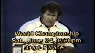 Harley Race promo about Defending the NWA title against Dean Ho