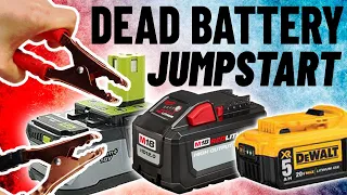 DEAD TOOL BATTERY JUMPSTART HACK - Ryobi, Dewalt, Milwaukee ⚡⚡⚡