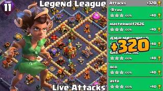 Th16 Legend League Attacks Strategy! +320 Mar Day 11 || Clash Of Clans