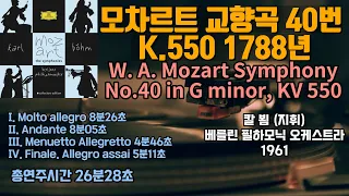 모차르트 교향곡 40번 K.550 1788년 | W. A. Mozart Symphony No.40 in G minor, KV 550 | 칼 뵘