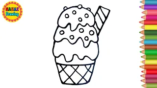 Ice cream drawing easy