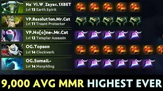 HIGHEST MMR PUB EVER — 9,000 avg MMR with OG, VP, NIP players