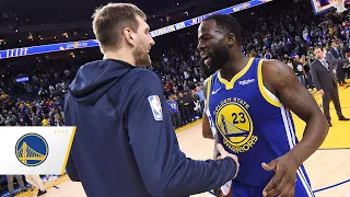 Golden State Warriors Congratulate Dirk Nowitzki on Jersey Retirement