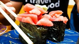 CONVEYOR BELT SUSHI - Japanese Food at Sushi Zanmai in Tokyo, Japan!