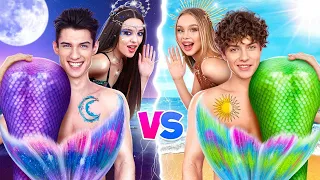 ¡Pareja de Sirenas Diurnas VS Nocturnas! De Nerd a Pareja Popular