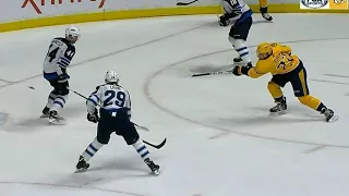 Predators score twice in 21 seconds against Jets to end period