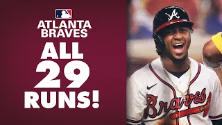 29 RUNS! All runs from the Braves 29-9 win over the Marlins! (NL Record)