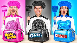 Pink VS Black VS Blue Color Cooking Challenge by Multi DO