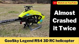 GooSky RS4 3D RC Helicopter Maiden Flight Testing