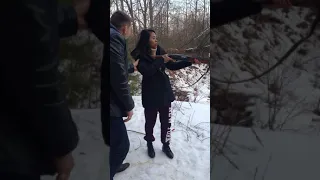 Thai girl shoots a gun in Russia