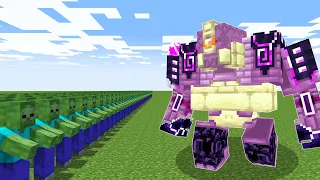 Massive ZOMBIE ARMY vs ENDER GUARDIAN - Minecraft Mob Battle