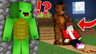 JJ and Mikey Got TRAPPED by Freddy Fazbear in Minecraft Maizen Challemge