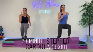 20-MINUTE CARDIO HIIT WITH STEPPER / HARDCORE FAT BURNING CARDIO WORKOUT / LOW-IMPACT MODIFICATIONS