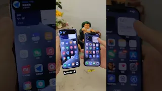 iPhone 15 Pro and Xiaomi 14 iOS theme 🔥 #shorts #unboxing