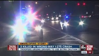 3 killed in I-275 wrong way crash
